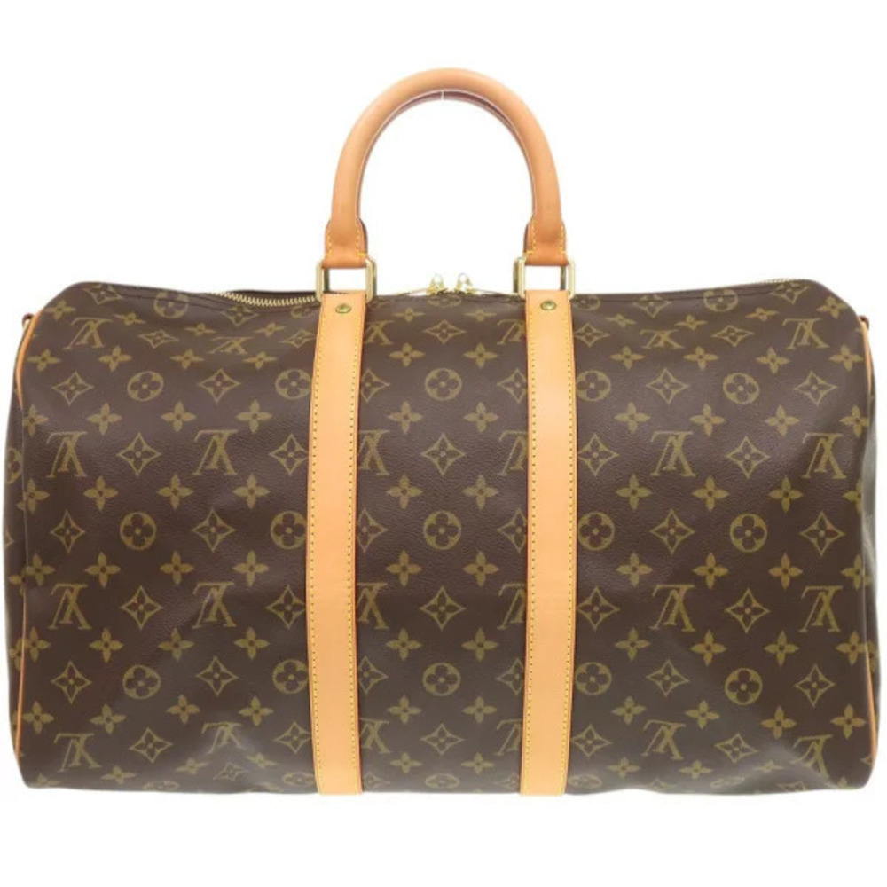 Louis Vuitton LV bag Monogram Bandouliere Boston Keepall Brown